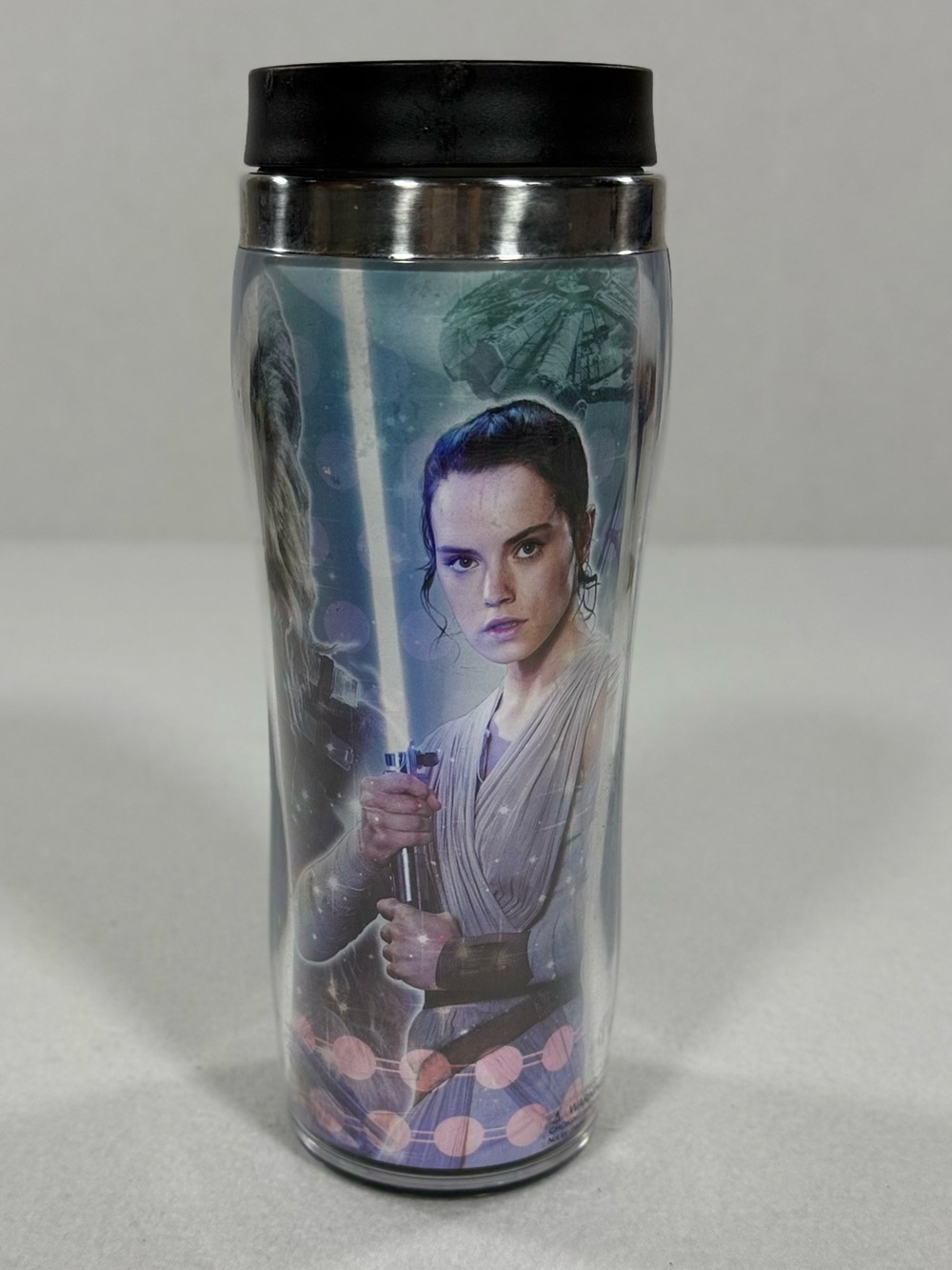 Star Wars The Force Awakens Episode VII Rey Chewbacca BB8 Travel Mug 16oz